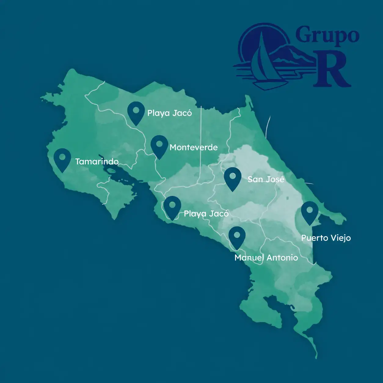 Mapa de cobertura en Costa Rica